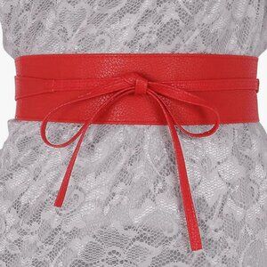 PU Leather Self Tie Wrap Belt